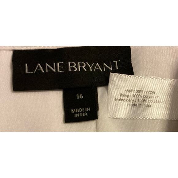 Lane Bryant Embroidered Babydoll Top Peasant Blouse V-neck women’s sz 16 - Picture 5 of 5